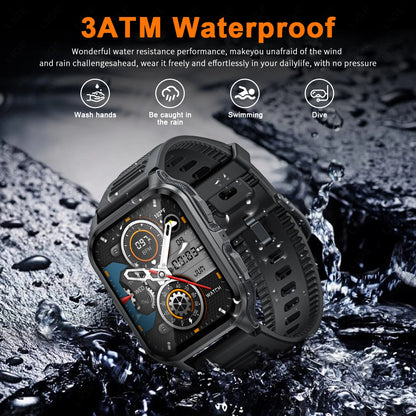 2026 Męski Zewnętrzny Smartwatch Monitor Zdrowia Wojskowy Bezprzewodowe Połączenia Fitness Wodoodporny Sportowy Smartwatch Na Telefony IOS Android
