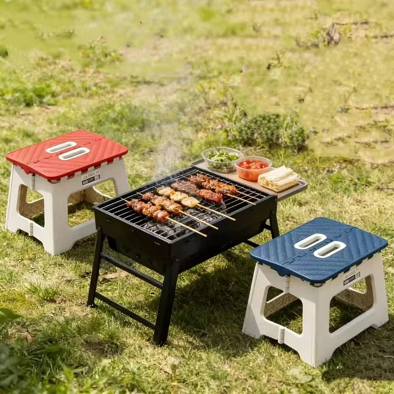 Compact Folding Portable Stool with Handle, Anti-Slip Seat for Hiking, Camping, Fishing, and Outdoor Activities