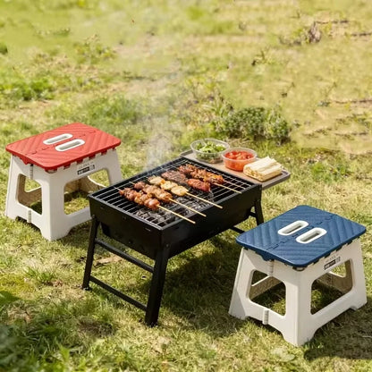 Compact Folding Portable Stool with Handle, Anti-Slip Seat for Hiking, Camping, Fishing, and Outdoor Activities