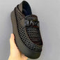 Trend Black Designer Loafers For Men Breathable Hollow out Men's Casual Shoes Comfortable Platform Slip-on Shoes Man Moccasins