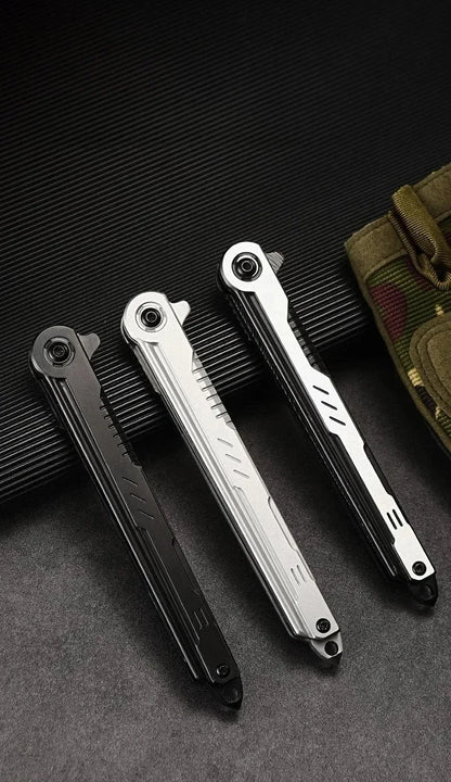 2025 NEW M390 Steel Feather Pattern Folding Knife Outdoor Camping Pocket Knife Portable Fruit Knife High Hardness Folding Knife