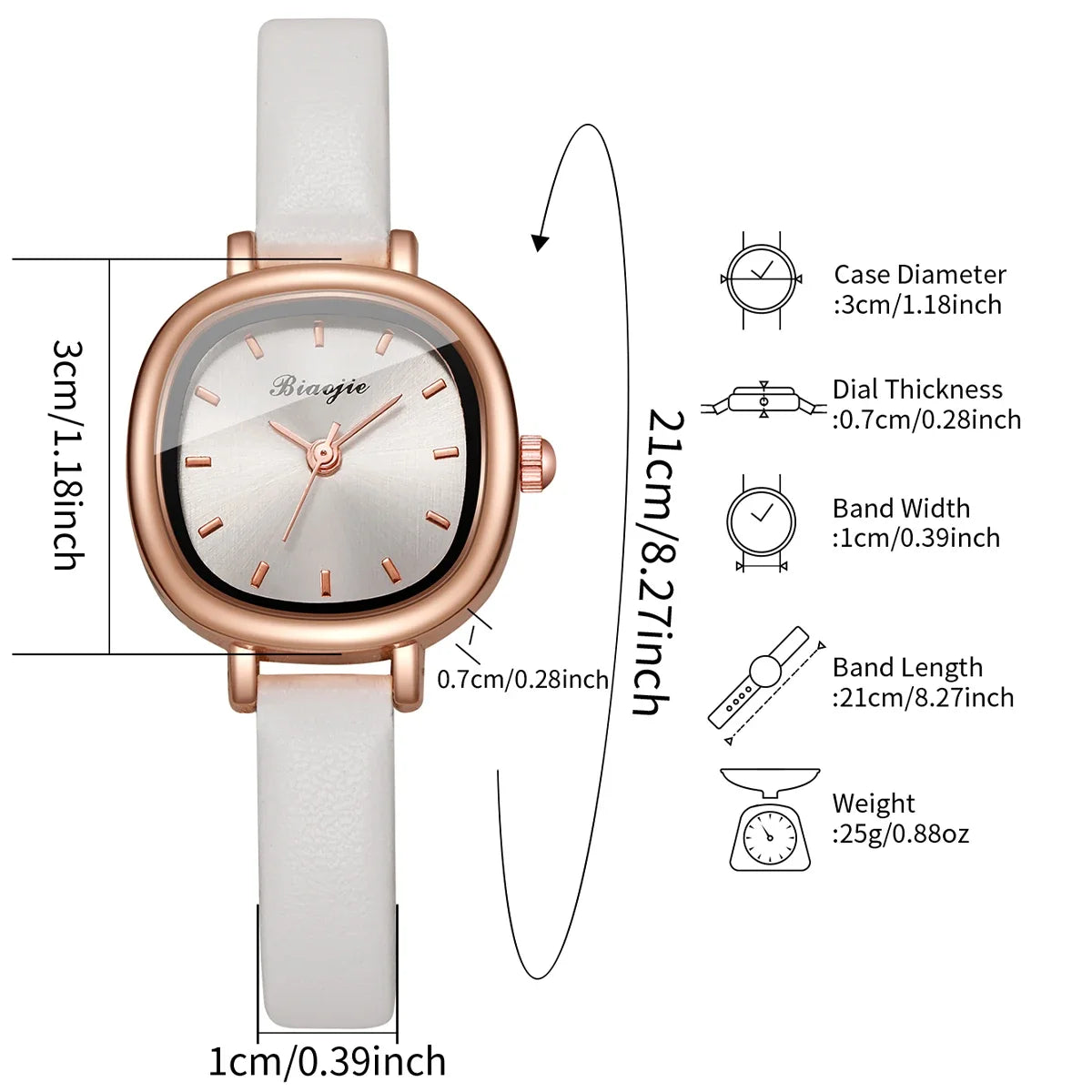 5PCS Fashion Square Women Quartz Watch Ultra-fine Leather Strap Wristwatches Heart Jewelry Set Relogio Feminino (Without Box)