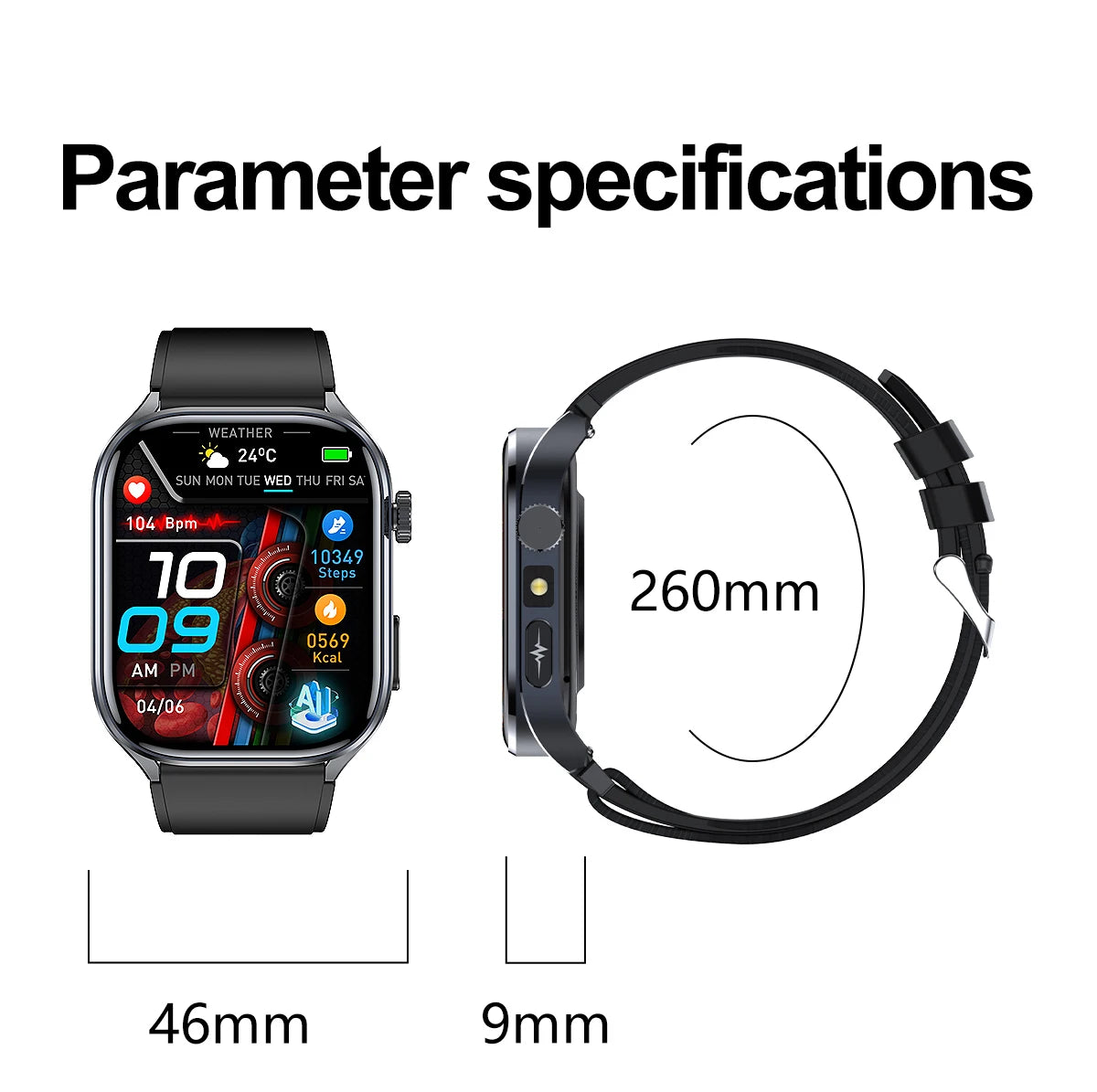 2026 New Non-Invasive Laser Treatment Three High Smart Watch  ECG+PPG Blood Fat Uric Acid Health Diagnosis Smart Watches For Man