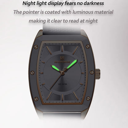 NAVIFORCE Women Quartz Watches Silicone Strap Student Sports Watch Big Dial Simple Tonneau Waterproof Wristwatches Dropshipping