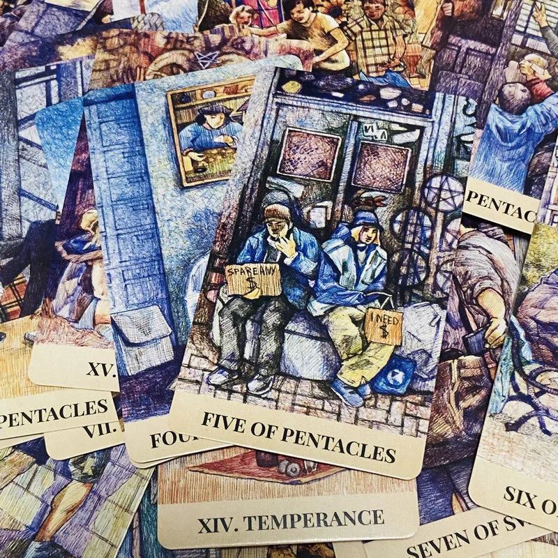 City Labyrinth Tarot cards 78 Deck English Board games Selfcare for Tarot Readings Vibrant Easy Deck Fortune Telling Game