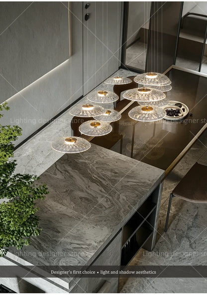 Dining room pendant light Modern villa dining room Kitchen pendant light designer glass Multi-head Hanging Lamp pendant light