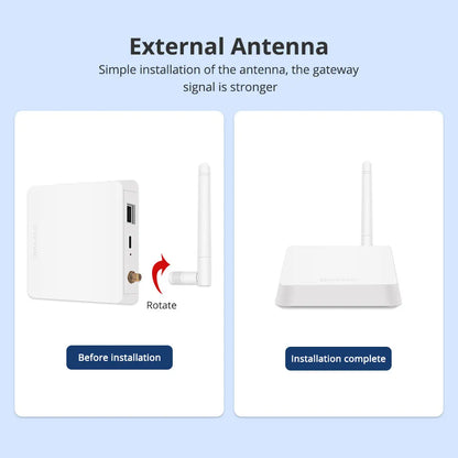 Zemismart Zigbee Gateway Hub Long Range Smart Home Bridge Wired with Network Cable Work with Tuya App Control Zigbee Devices