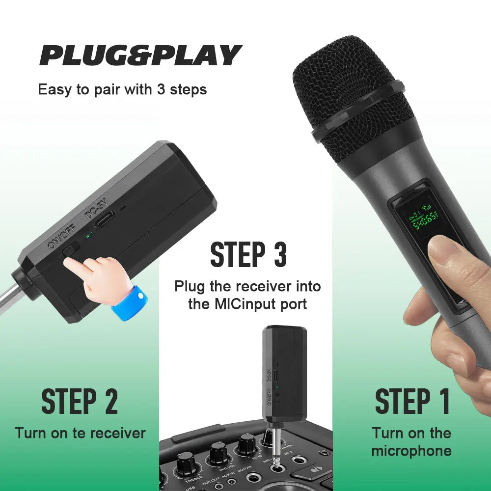 LMBGM W6 Professional Wireless Microphone with Rechargeable Battery, Ideal for KTV and Home Karaoke