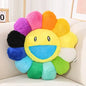 Aesthetic Sunflower Plush Cushion Cute Flower Stuffed Pillow Rainbow Floral Decorative Pillow Office Chair Back Cushion Decor