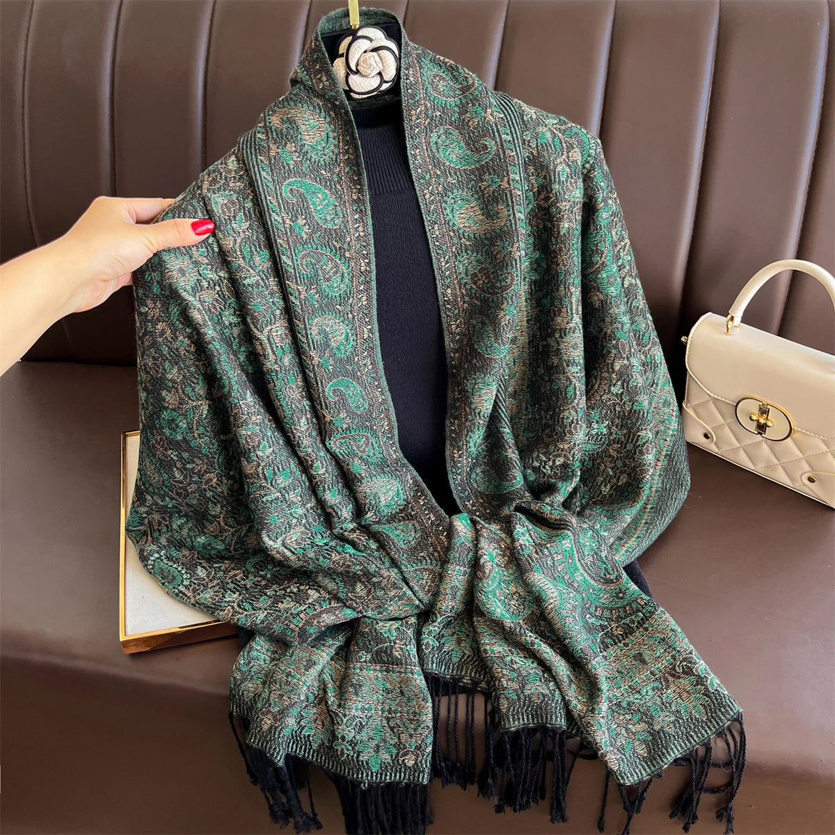 Luxury Winter Scarf Women Cashmere Warm Pashmina Brand Foulard Female Shawls Wraps Thick Soft Bufanda Poncho Scarves Stole 2025