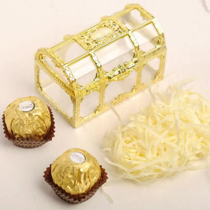 Transparent Treasure Box 12PCS Hollow Wedding Candy Box Chocolates Container Jar Storage Containers Case Anniversary Festival