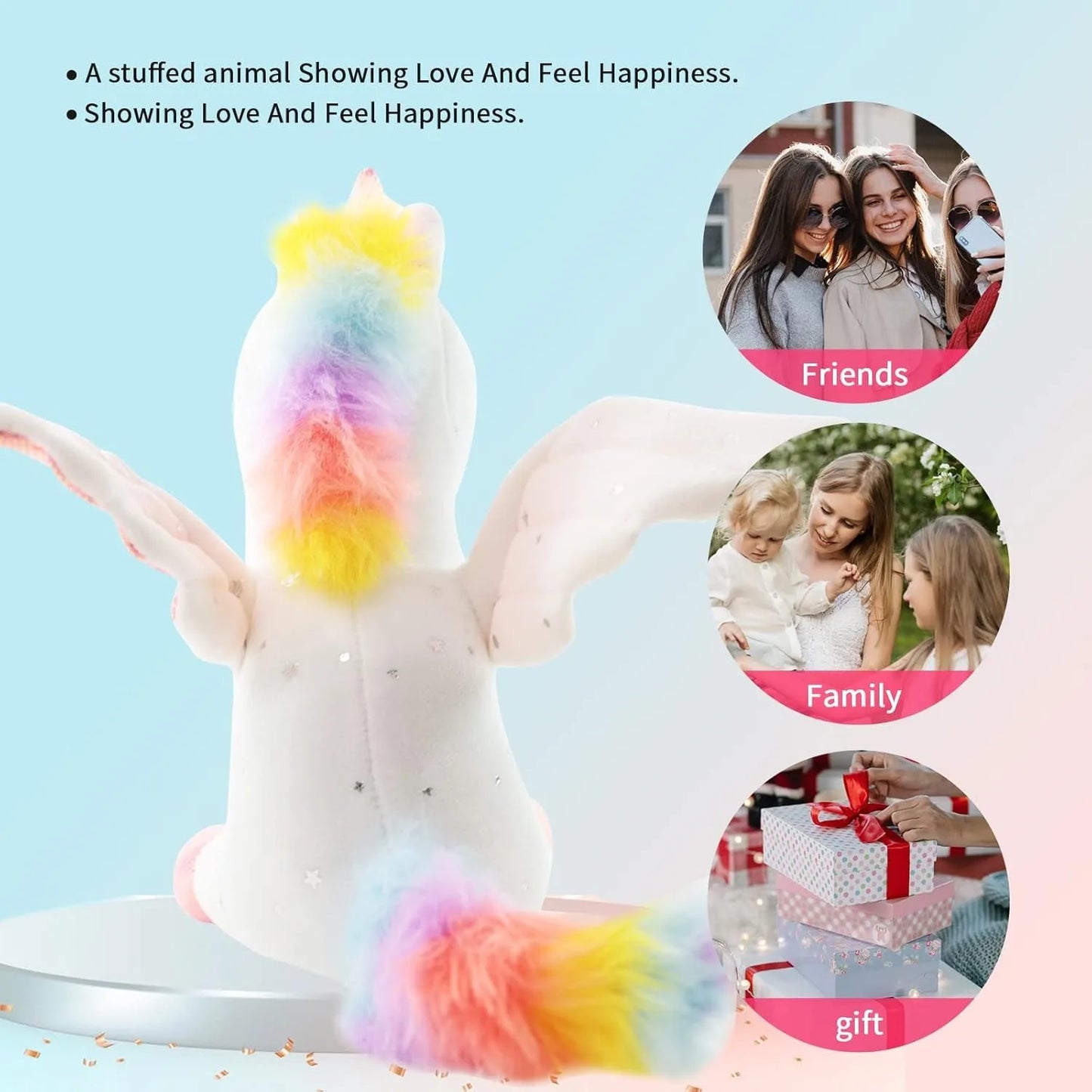 Unicorn Stuffed Animal Soft Unicorn Plush Toys Rainbow Pink Unicorn Birthday Gift for Girls Baby Toddler Kids Party Home Decor