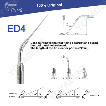 Woodpecker DTE Dental Endo Tips Ultrasonic Scaler Tips Scaling Tips ED-Series Fit NSK SATELEC Scaler Handpiece Dentistry Product