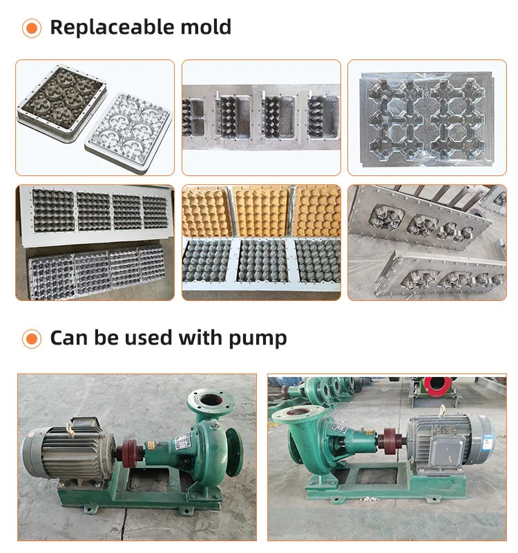 Automatic Egg Tray Making Machine 1000pcs/h Paper Pulp Molding Production Line For Waste Paper Recycling For Small Business