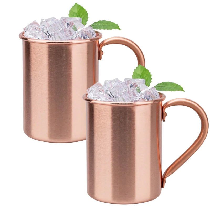 100% Copper Moscow Mule Mug 1/2/3/4PCS Durable Coppery Beer Mugs Coffee Mug Milk Cup Pure Copper Bar Cup Drinkware