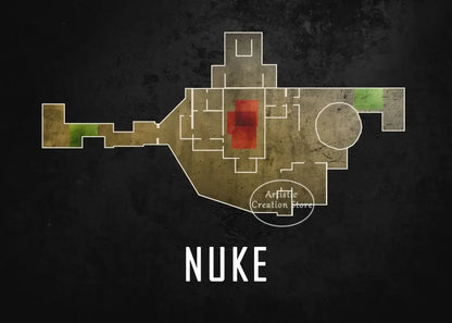 Cs Go Maps Poster First Person Shooter Game Dust 2 Nuke Map Black Print Canvas Painting Wall Pictures for Game Room Wall Decor