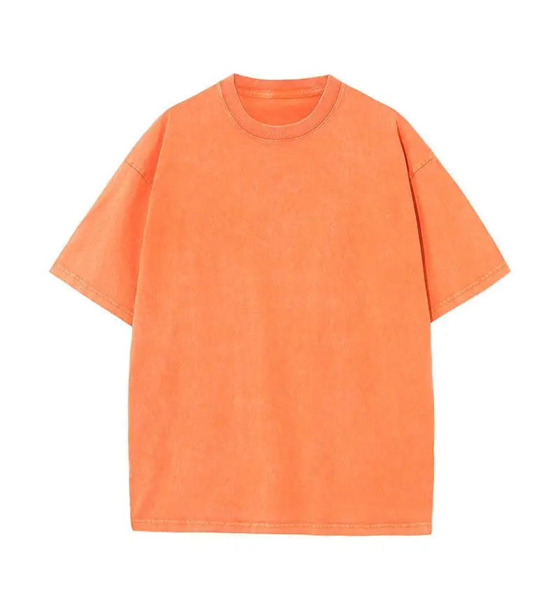 Custom Your LOGO Hip Hop Streetwear Men 100% Cotton T-shirts Oversized Washed Top Tee Unisex Summer Retro Brand Personalized