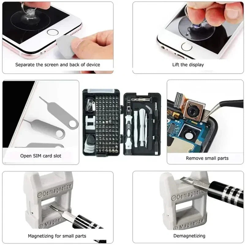 115 in 1 Multifunctional Screwdriver Set Electronic Repair Tools for Computer Phone and Household Use Insulation Screwdriver Kit