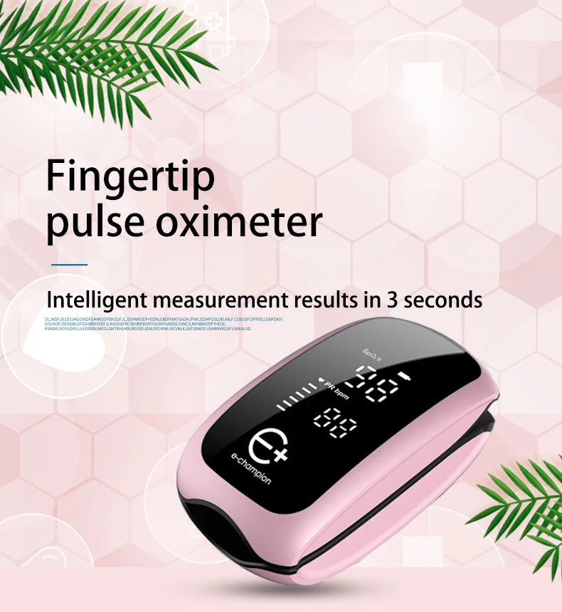 Rechargeable Medical Oximeter Strap Lanyard Fingertip Pulse Oximeter Blood Oxygen Saturation Monitor Digital LED Display Child