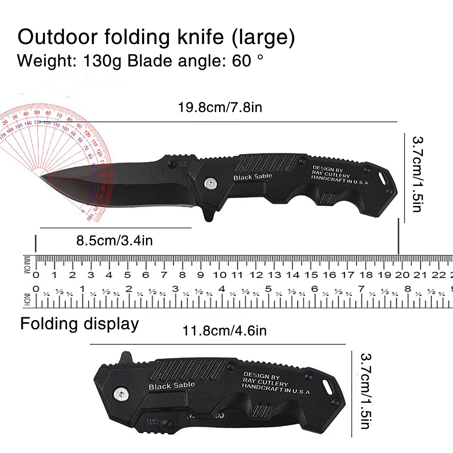 Stainless steel multi-functional folding knife, outdoor camping, wild exploration, survival, portable household fruit knife