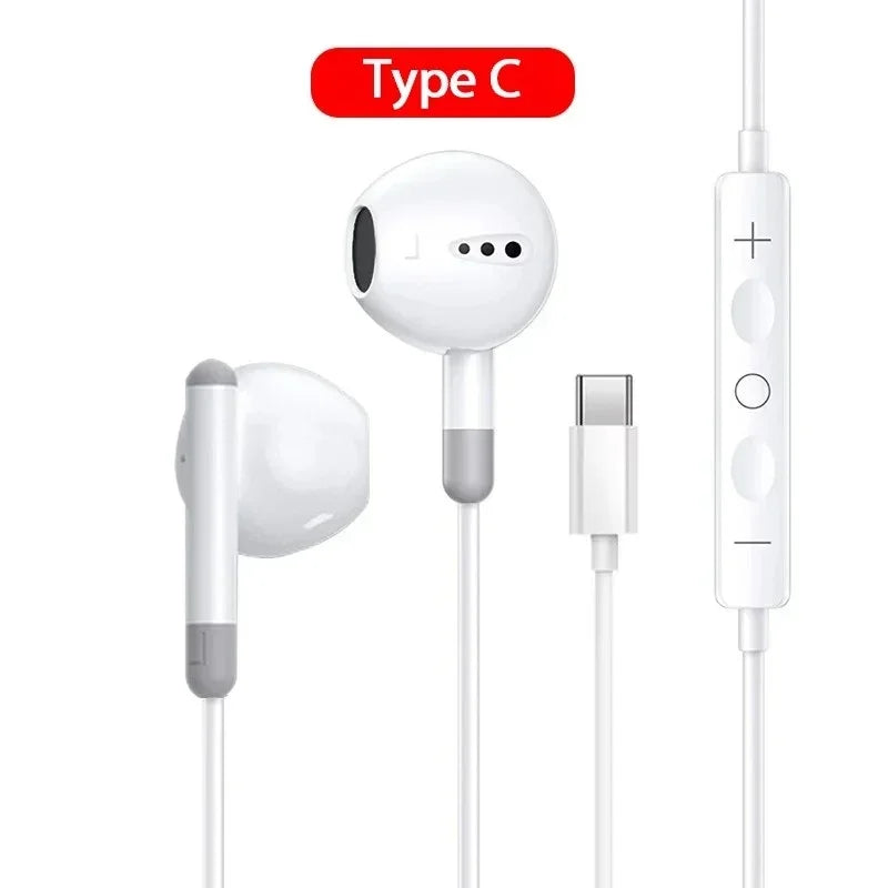 Wired Earphones For iPhone 17 16 15 Pro Max In-Ear Earbuds 14 13 12 Headphones For Samsung Xiaomi Headsets