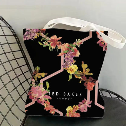 Fashion T-TED B-BAKERs Storage Bags Canvas Double-Sided Print Fashion Shoulder Tote Shopping Bag Gift Eco Handbags
