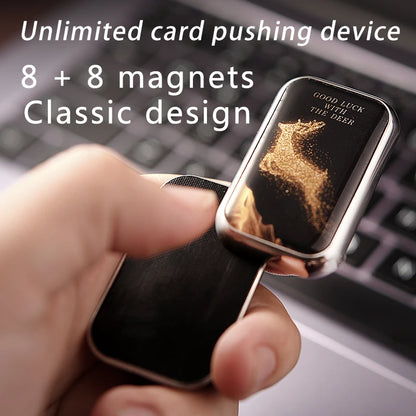 Infinite-Position EDC Mechanical Card-Pushing Metal Fingertip Toys with Magnetic Force Fidget Spinners Stress-Relieving Toys