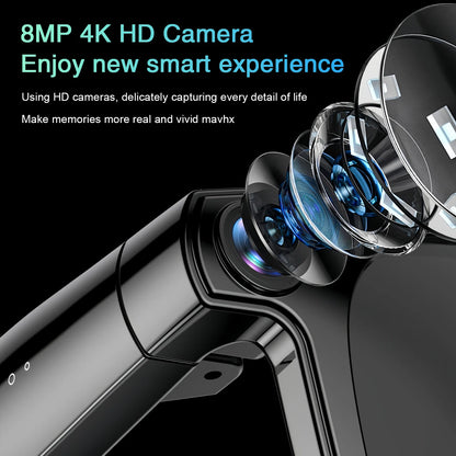 2026 New Smart Glasses Men 4K 8MP HD Camera Video Recording Language Translation ChatGPT WIFI Bluetooth Call Audio Glasses Women