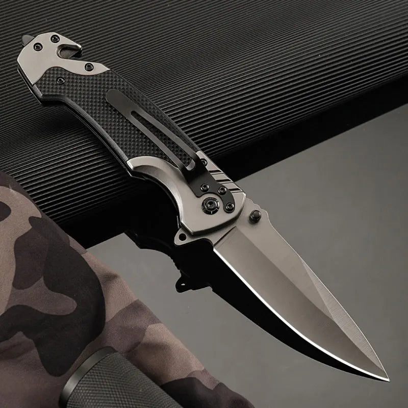 Compact folding knife with outdoor functions, stainless steel small knife, portable travel knife, fruit knife, for camping.