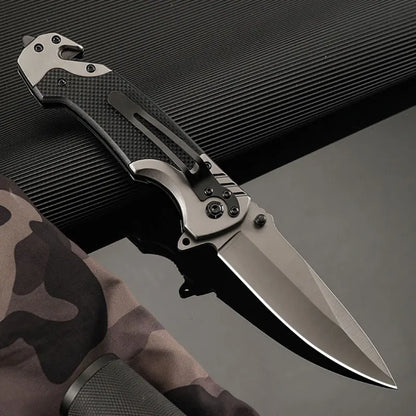 Compact folding knife with outdoor functions, stainless steel small knife, portable travel knife, fruit knife, for camping.