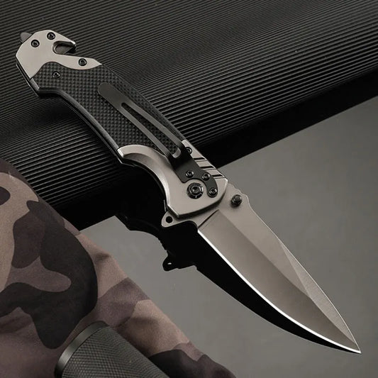 Compact folding knife with outdoor functions, stainless steel small knife, portable travel knife, fruit knife, for camping.