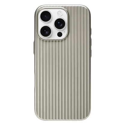 Luxury Stripes Metallic Paint Armor Case For iPhone 17 Air 16 15 14 13 Pro Max Shockproof Camera Protective Slim Matte PC Funda