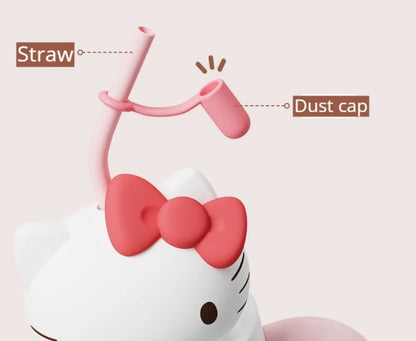 X&W 580ML Sanrio Series Thermos 316 Stainless Steel Doll Head Design Straw Insulated Cup Hello Kitty Kuromi Water Bottle Cutecup