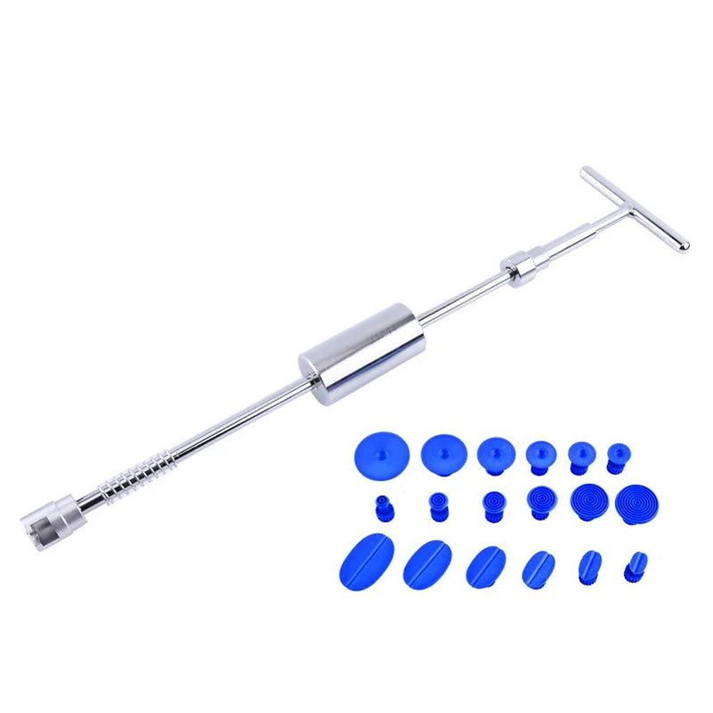 Car Dent Puller T Dent Repair Tool Auto Repair Sheet Metal Kit Slide Hammer Reverse Hammer Glue +18pcs Glue Puller