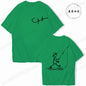Men's Fishing Graphic T-shirt Black with Fisherman Front Back Print T-Shirts Summer Tee Fishing Trip Personality Male Tee Tops