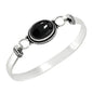 Vintage 925 Silver Natural Oval Moonstone Bangle Bracelets Handmade Birthstone Bangle Gifts Fine Jewelry for Women Men