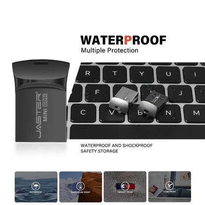 Super Mini USB 3.0 Flash Drive 64GB Creative Business Gift Pen Drive 32GB Black Memory Stick Free Key Chain Pendrive Silver U