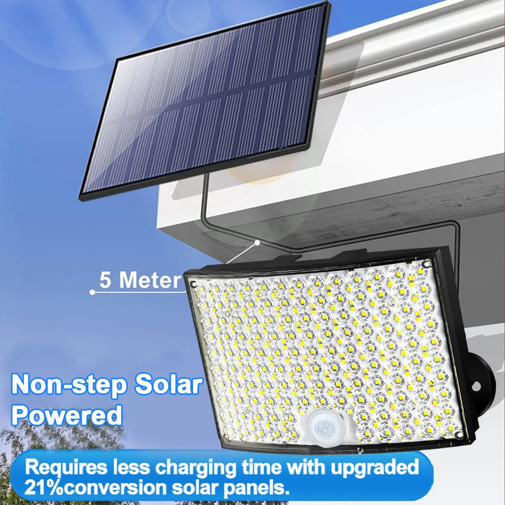 Solar Lights Outdoor 366/400/318 LED Motion Sensor Security Lights IP65 Waterproof Solar Powered Flood Lights for Garden Yard