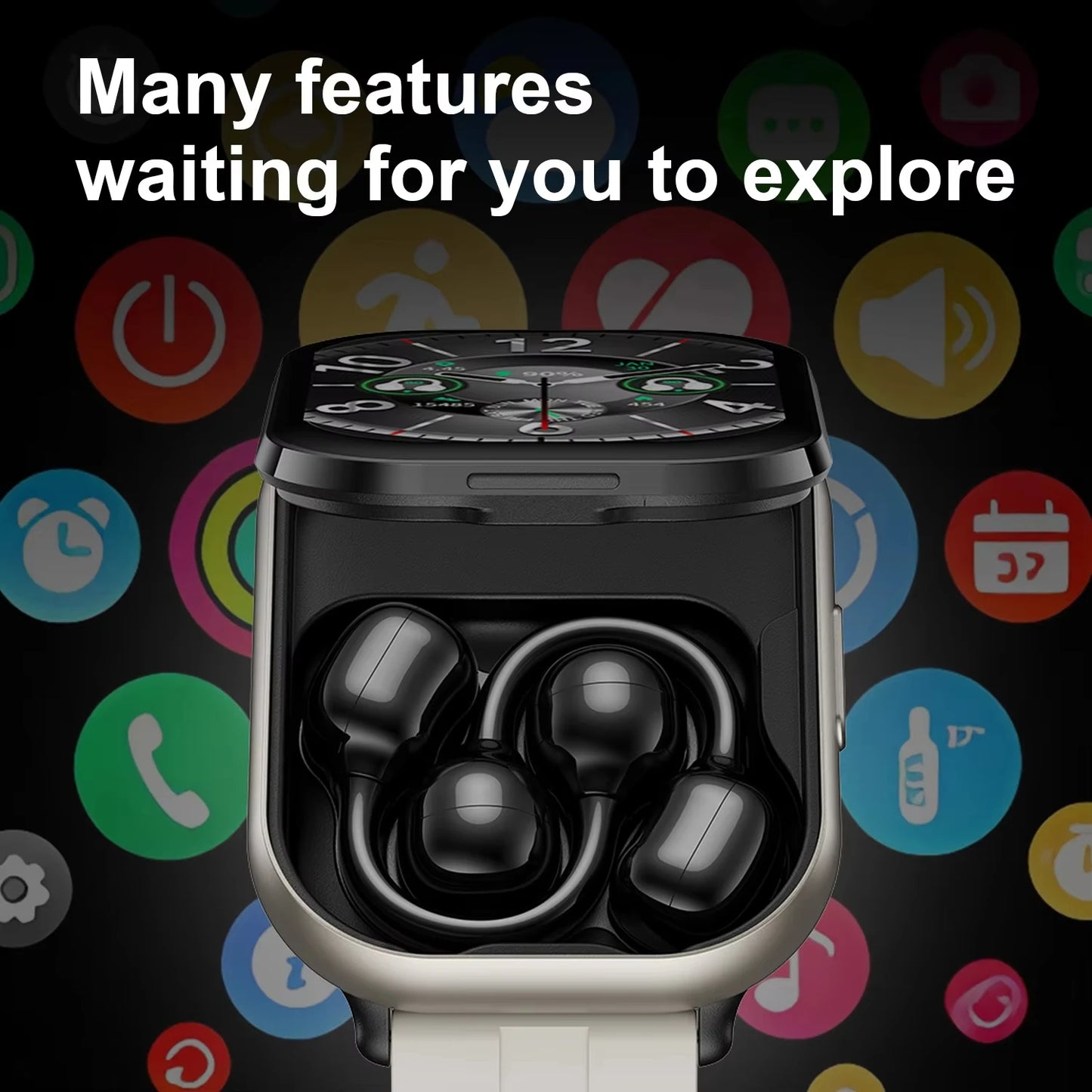 LIGE Bluetooth Headphones with clip-on design 2 In 1 Smartwatch with Earphones Heart Rate Sport Fitness Headset Smart Watch 2026