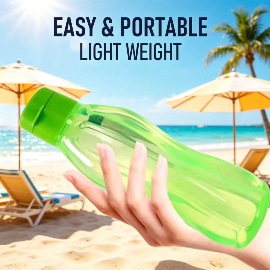 Plastic Water Bottle Large Capacity Leak Proof Outdoor Sports Water Cup Clear with Handle Strap Flip Top Drink Bottle