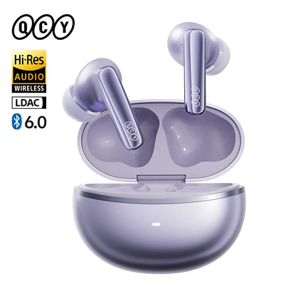 QCY MeloBuds N70 Adaptacyjne ANC Bezprzewodowe słuchawki douszne Bluetooth 6.0 LDAC Hi-Res Audio 6 mikrofonów Ładowanie bezprzewodowe Słuchawki 50 godzin IPX5