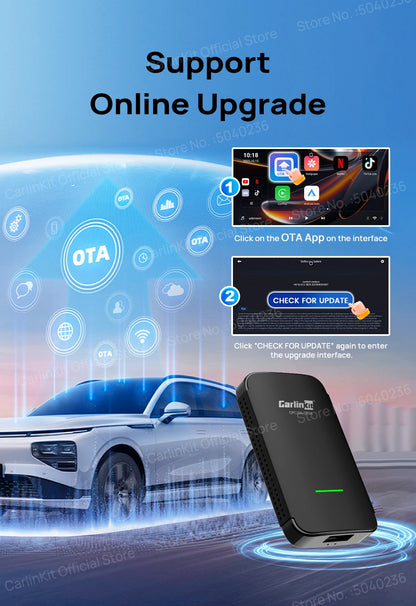 CarlinKit 4.0 CP2A Pro 3-In-1 Android TV Box CarPlay Ai Box Support Netflix YouTube Wireless CarPlay &Android Auto Smart Car Box
