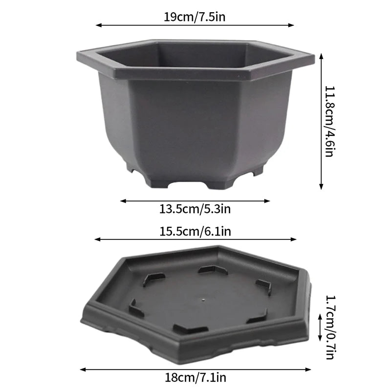 Rectangular Square Flowerpots Imitation Purple Clay Succulent Plants Pots Oval Pots Outdoor Garden Landscape Bonsai Pot Trays