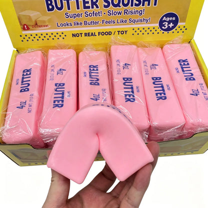 Butter Squishy Pink Strawberry Slow Rising Pu Soft Sticky Stress Relief Squeeze Toy For Adult Anxiety Relief Fidget Toy
