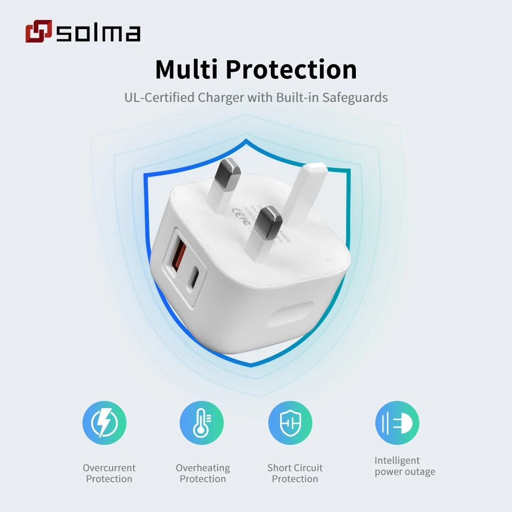 Ładowarka PD+USB do telefonu, ładowarka sieciowa, przenośna ładowarka ścienna