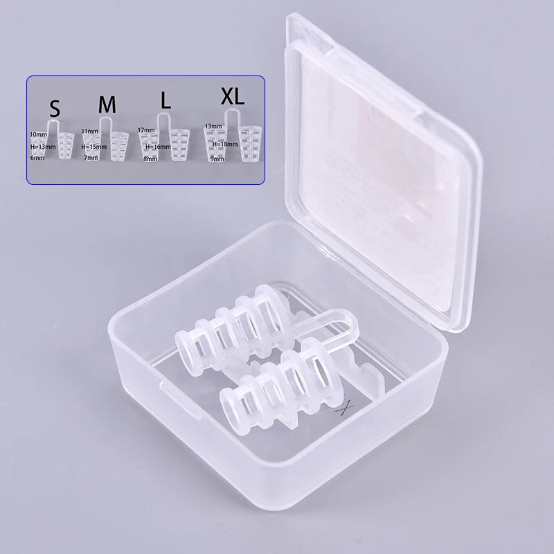 {#} 1pc Anti Snoring Device Aid Sleeping Soft Safe Silicone Boxed Comfortable Nasal Dilators Stop Nose Clips 4 Sizes