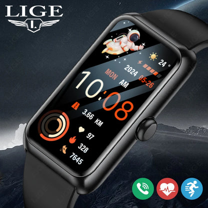 LIGE Fashionowy Smartwatch z Pełnym Ekranem Dotykowym Męski Damski Przypomnienie o Połączeniach Bransoletka Damska 100+ Trybów Sportowych Monitor Tętna Smartwatch