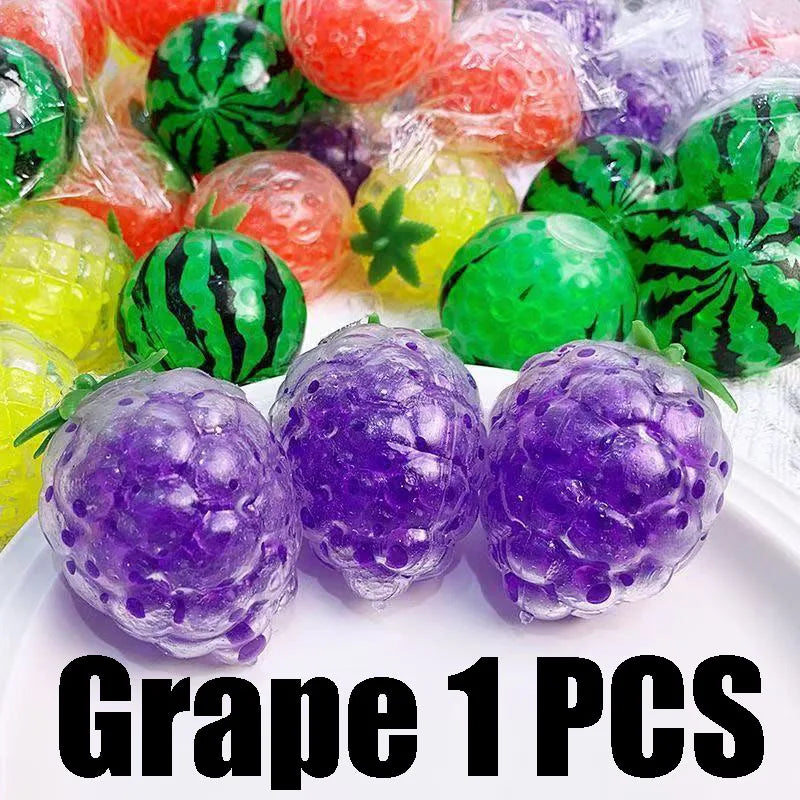 Fruit Shaped Squeeze Ball Toy Water Bead Fidget Sensory Stress Relief Gadget for Adults Dough Ball Fidget Toys Anxiety Relief