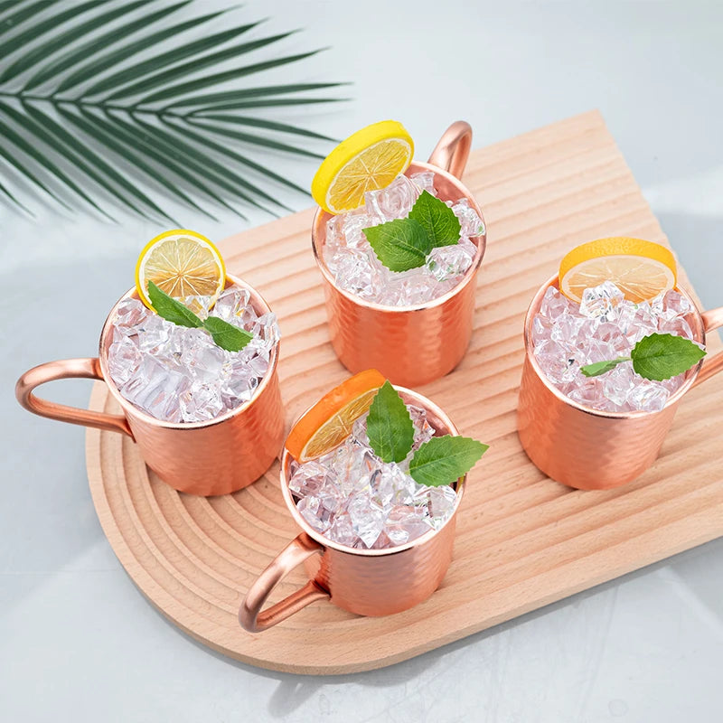 100% Copper Moscow Mule Mug 1/2/3/4PCS Durable Coppery Beer Mugs Coffee Mug Milk Cup Pure Copper Bar Cup Drinkware