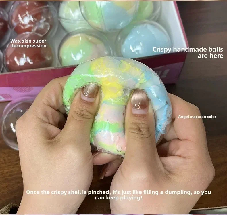 Squishy Stress Balls Slow Rebound Wax Skin Squeeze Toy for Kids Adult Quiet Sensory Fidget Toy Soothing Relieving Stress크런치 말랑이